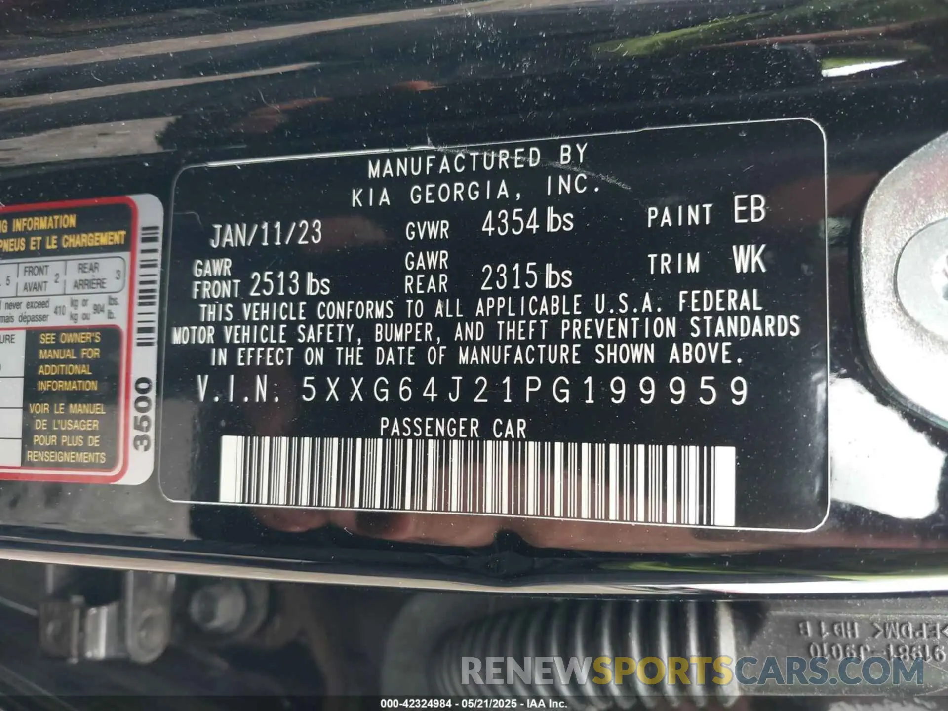 9 fotografías del automóvil dañado 5XXG64J21PG199959 KIA K5 2023