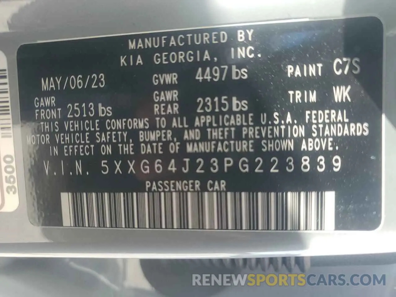 12 fotografías del automóvil dañado 5XXG64J23PG223839 KIA K5 2023