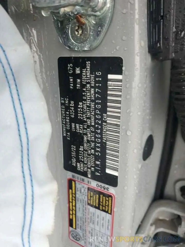 12 fotografías del automóvil dañado 5XXG64J26PG177116 KIA K5 2023