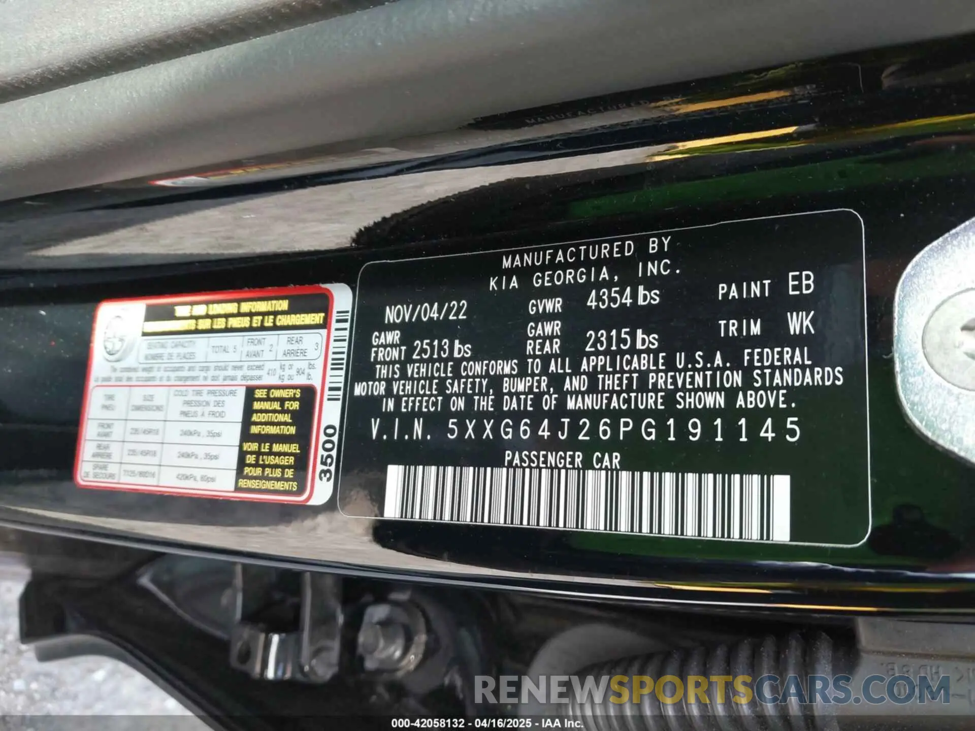 9 fotografías del automóvil dañado 5XXG64J26PG191145 KIA K5 2023