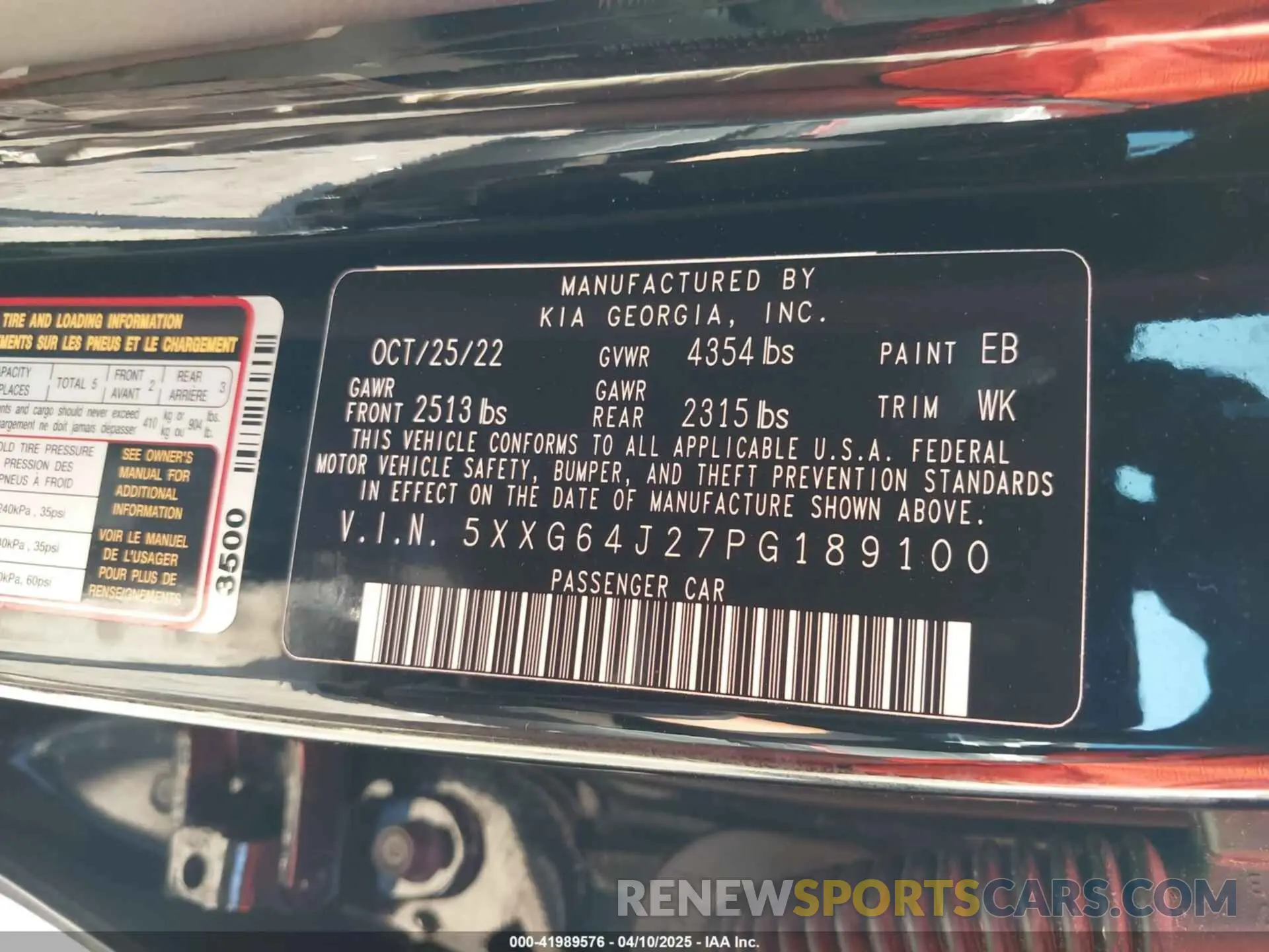9 fotografías del automóvil dañado 5XXG64J27PG189100 KIA K5 2023