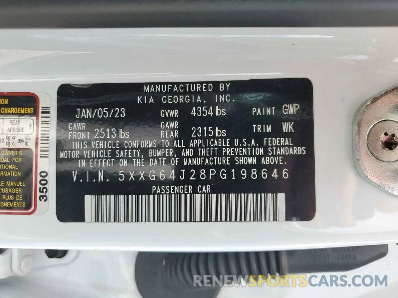 12 fotografías del automóvil dañado 5XXG64J28PG198646 KIA K5 2023