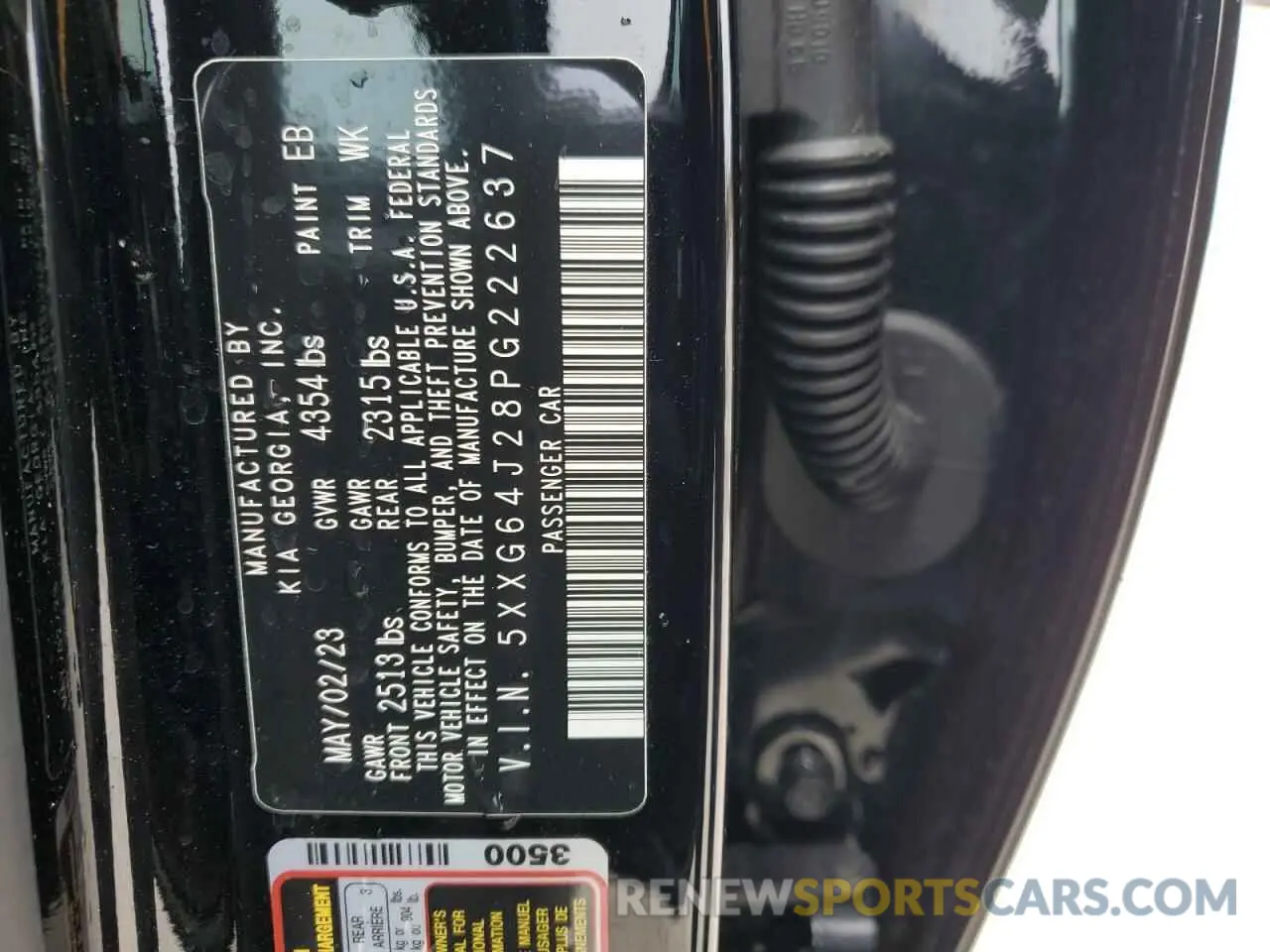 12 fotografías del automóvil dañado 5XXG64J28PG222637 KIA K5 2023