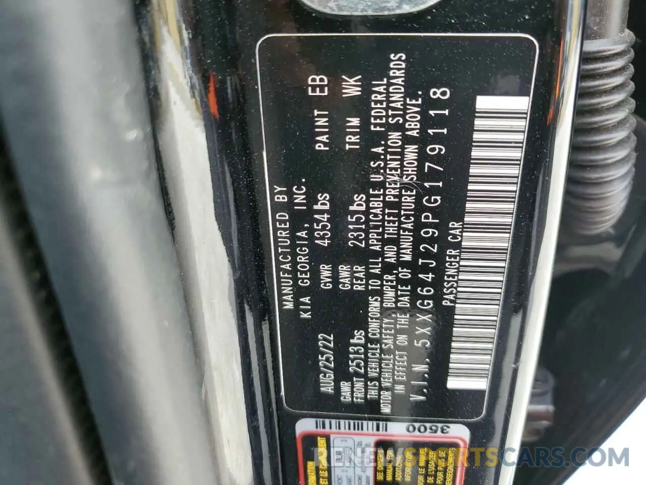 14 fotografías del automóvil dañado 5XXG64J29PG179118 KIA K5 2023