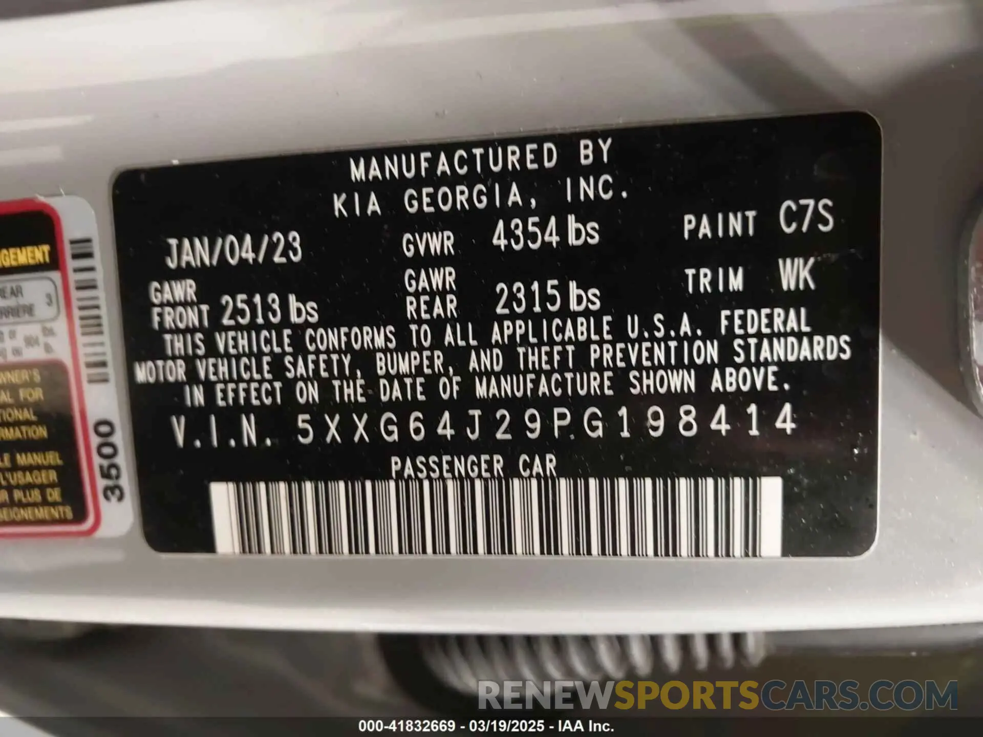 9 fotografías del automóvil dañado 5XXG64J29PG198414 KIA K5 2023
