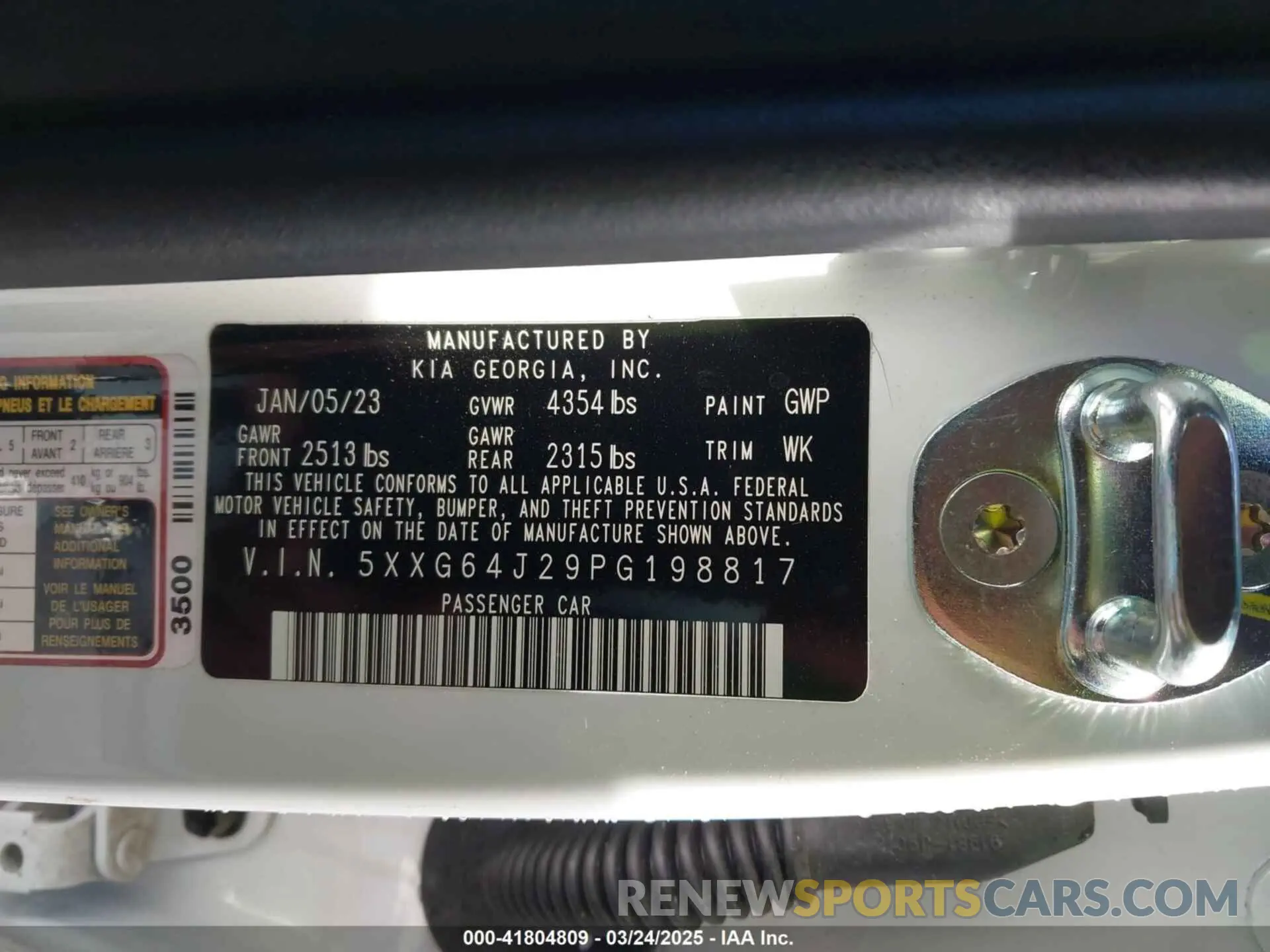 9 fotografías del automóvil dañado 5XXG64J29PG198817 KIA K5 2023