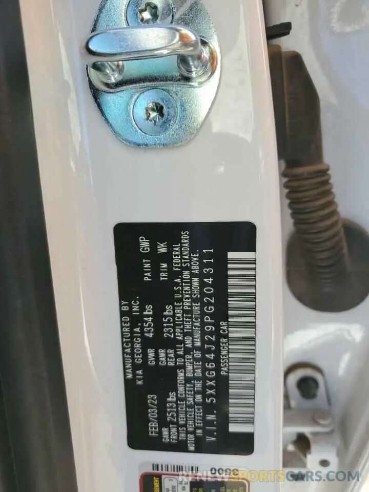 12 fotografías del automóvil dañado 5XXG64J29PG204311 KIA K5 2023