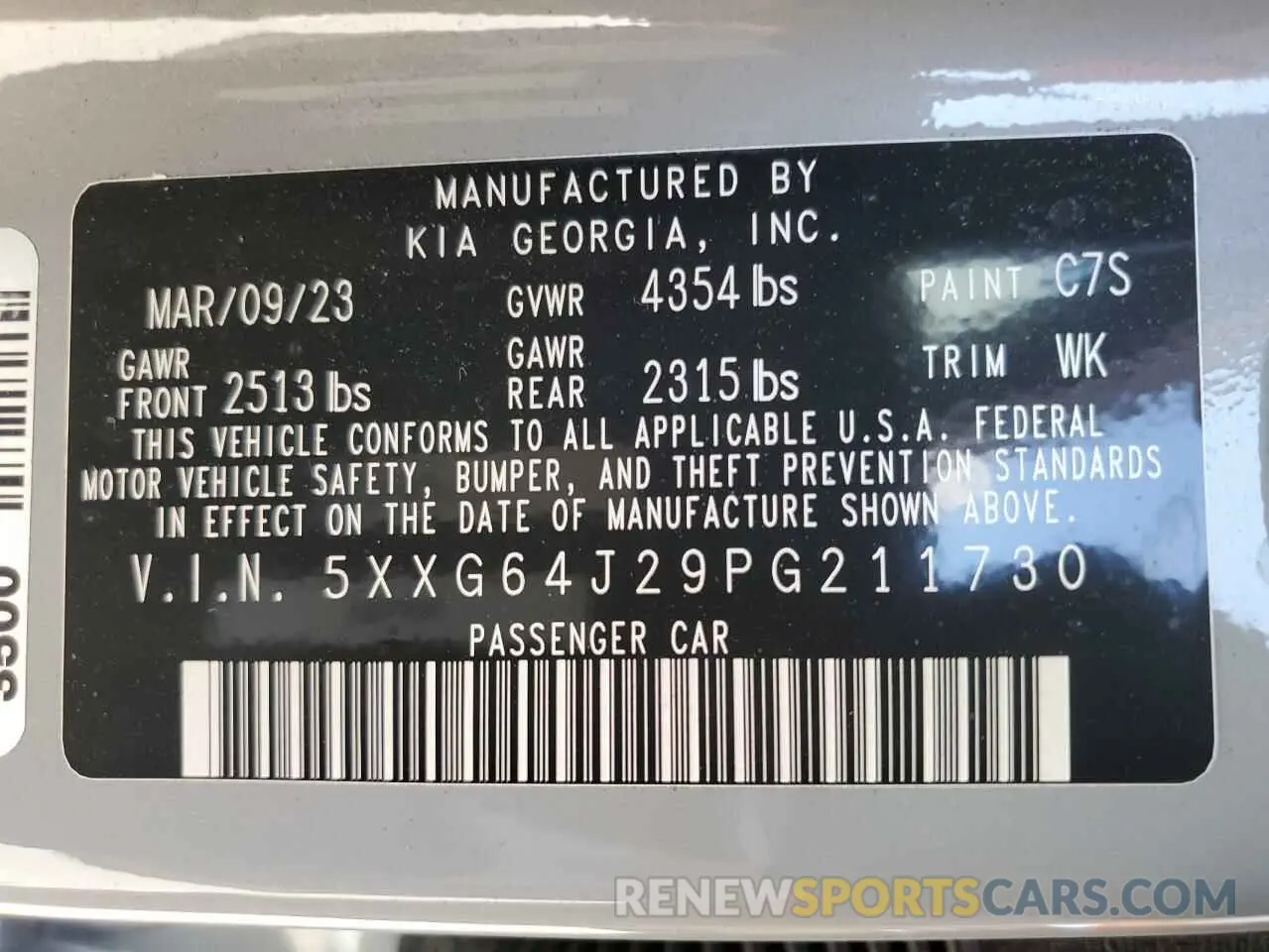 12 fotografías del automóvil dañado 5XXG64J29PG211730 KIA K5 2023