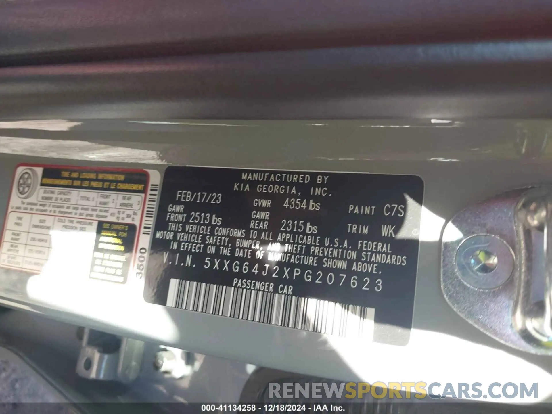 9 fotografías del automóvil dañado 5XXG64J2XPG207623 KIA K5 2023