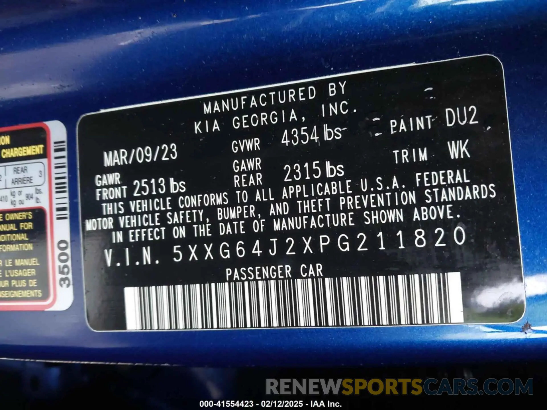 9 fotografías del automóvil dañado 5XXG64J2XPG211820 KIA K5 2023
