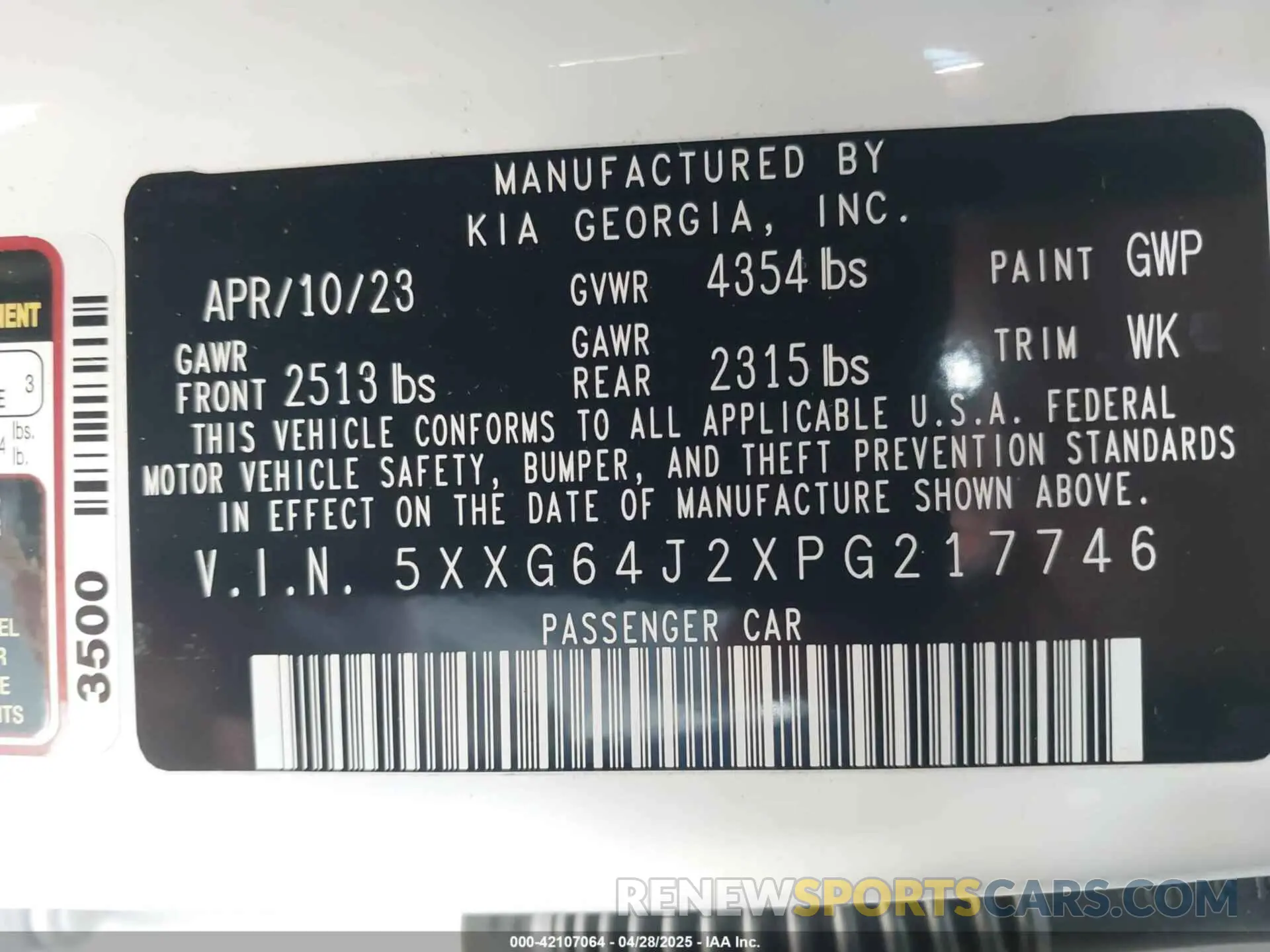 9 fotografías del automóvil dañado 5XXG64J2XPG217746 KIA K5 2023