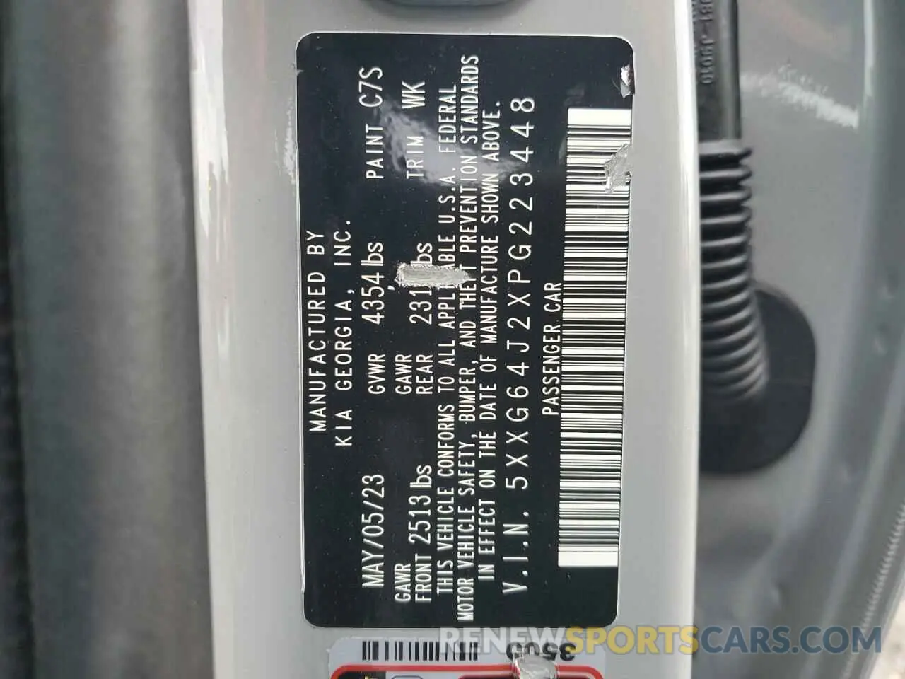 12 fotografías del automóvil dañado 5XXG64J2XPG223448 KIA K5 2023