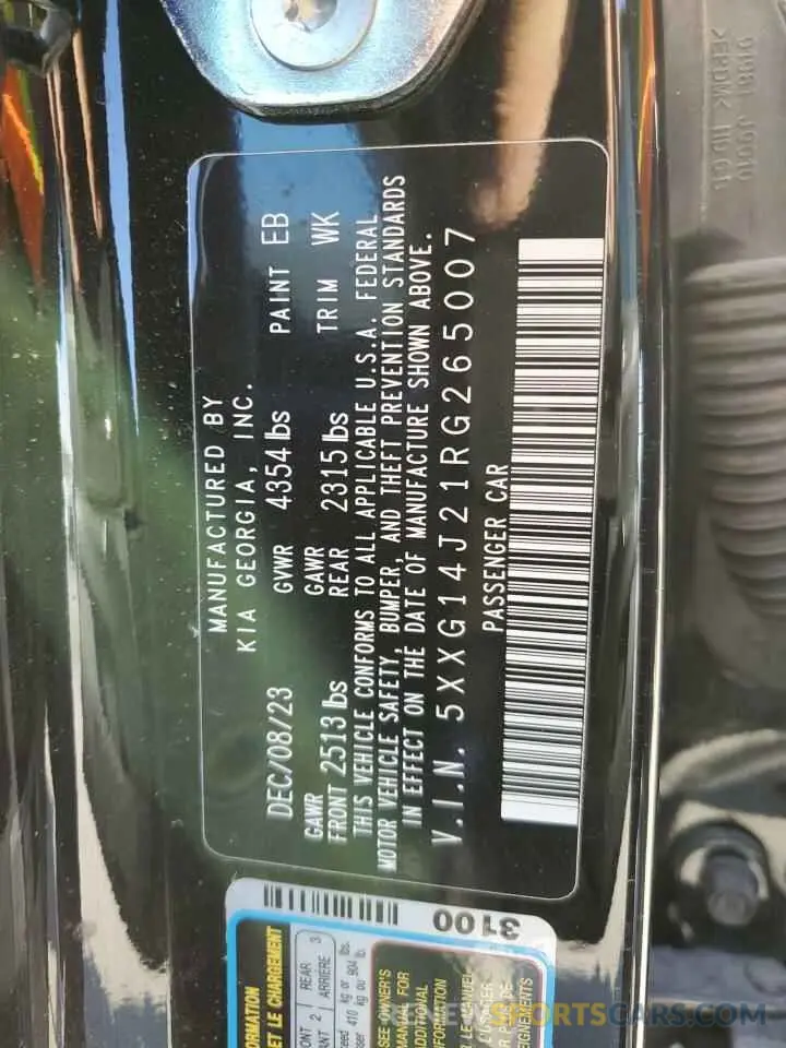 13 fotografías del automóvil dañado 5XXG14J21RG265007 KIA K5 2024