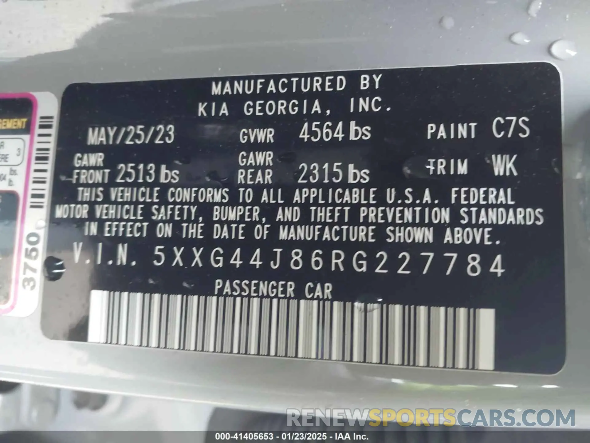 9 fotografías del automóvil dañado 5XXG44J86RG227784 KIA K5 2024