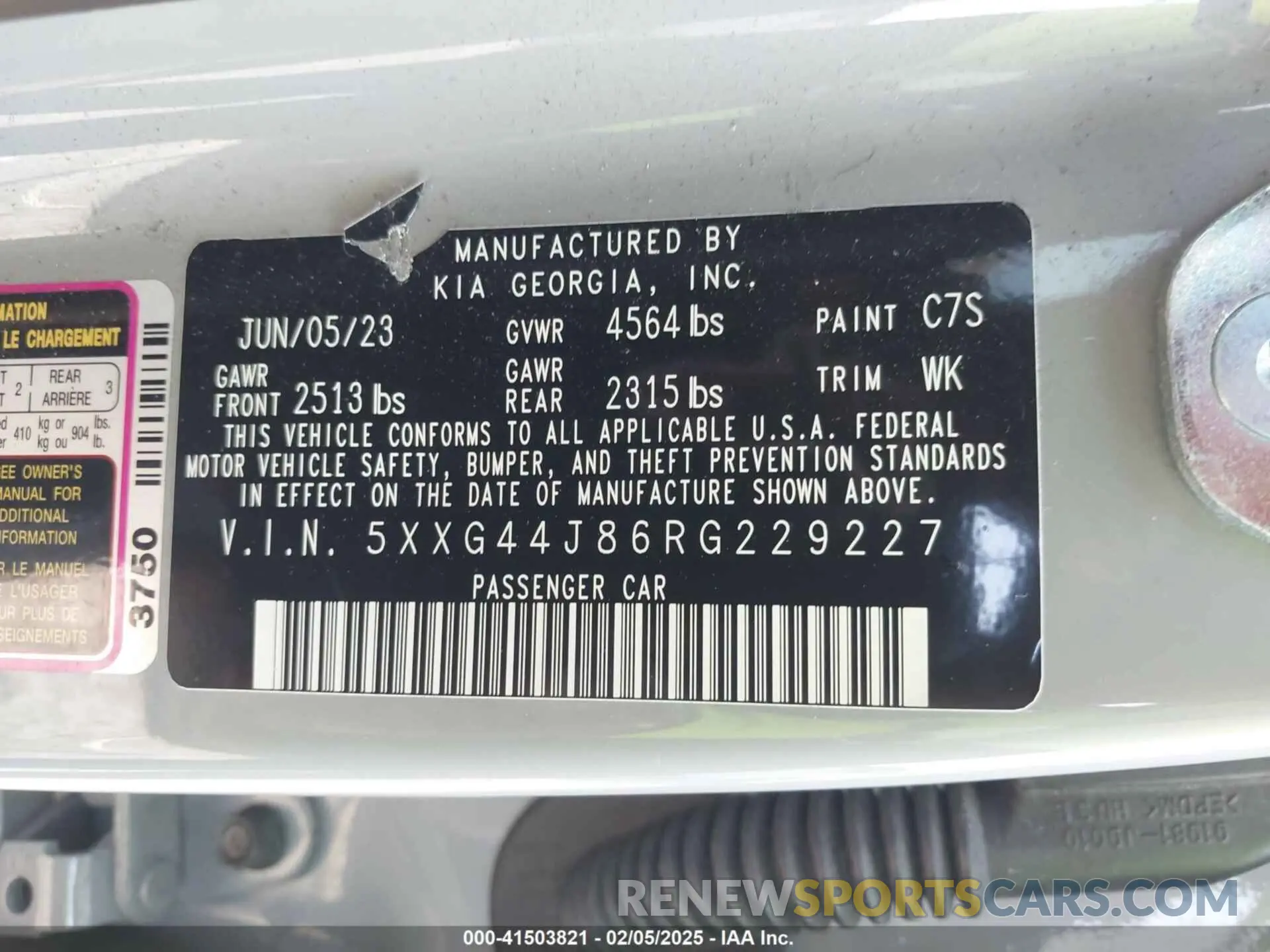 9 fotografías del automóvil dañado 5XXG44J86RG229227 KIA K5 2024