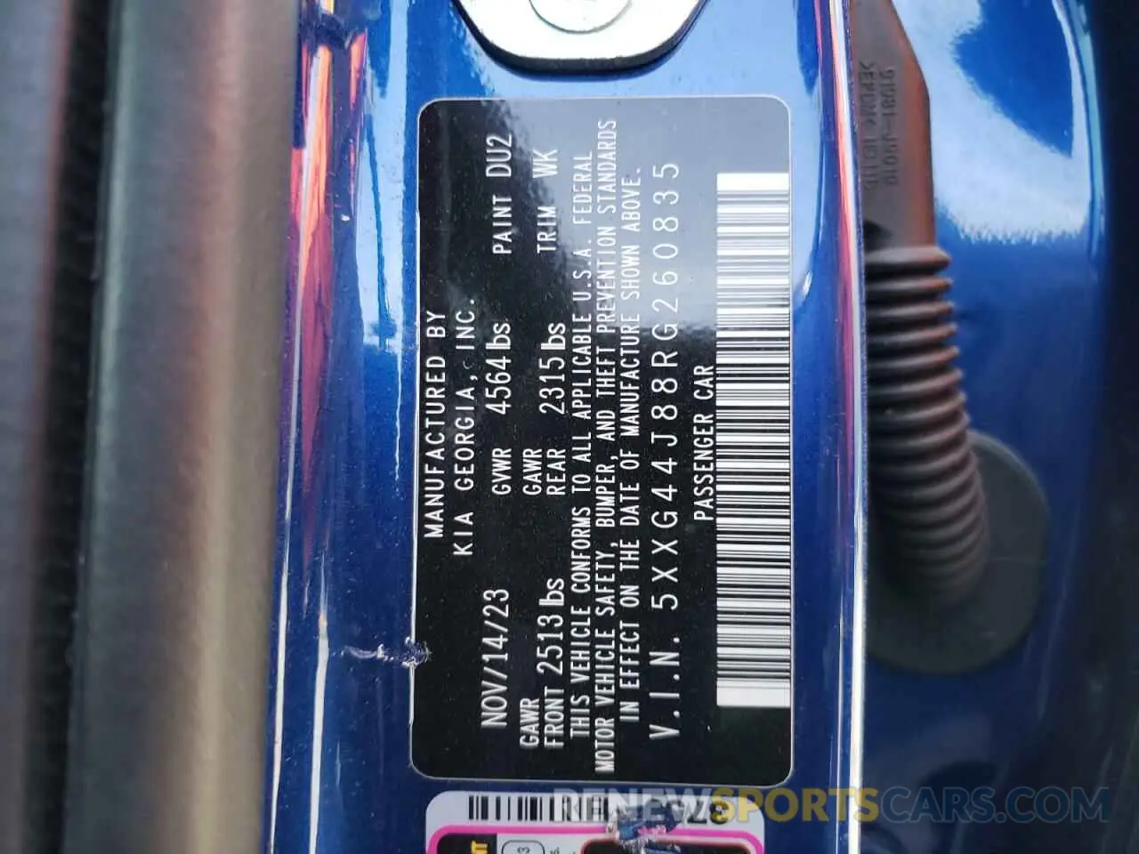 12 fotografías del automóvil dañado 5XXG44J88RG260835 KIA K5 2024