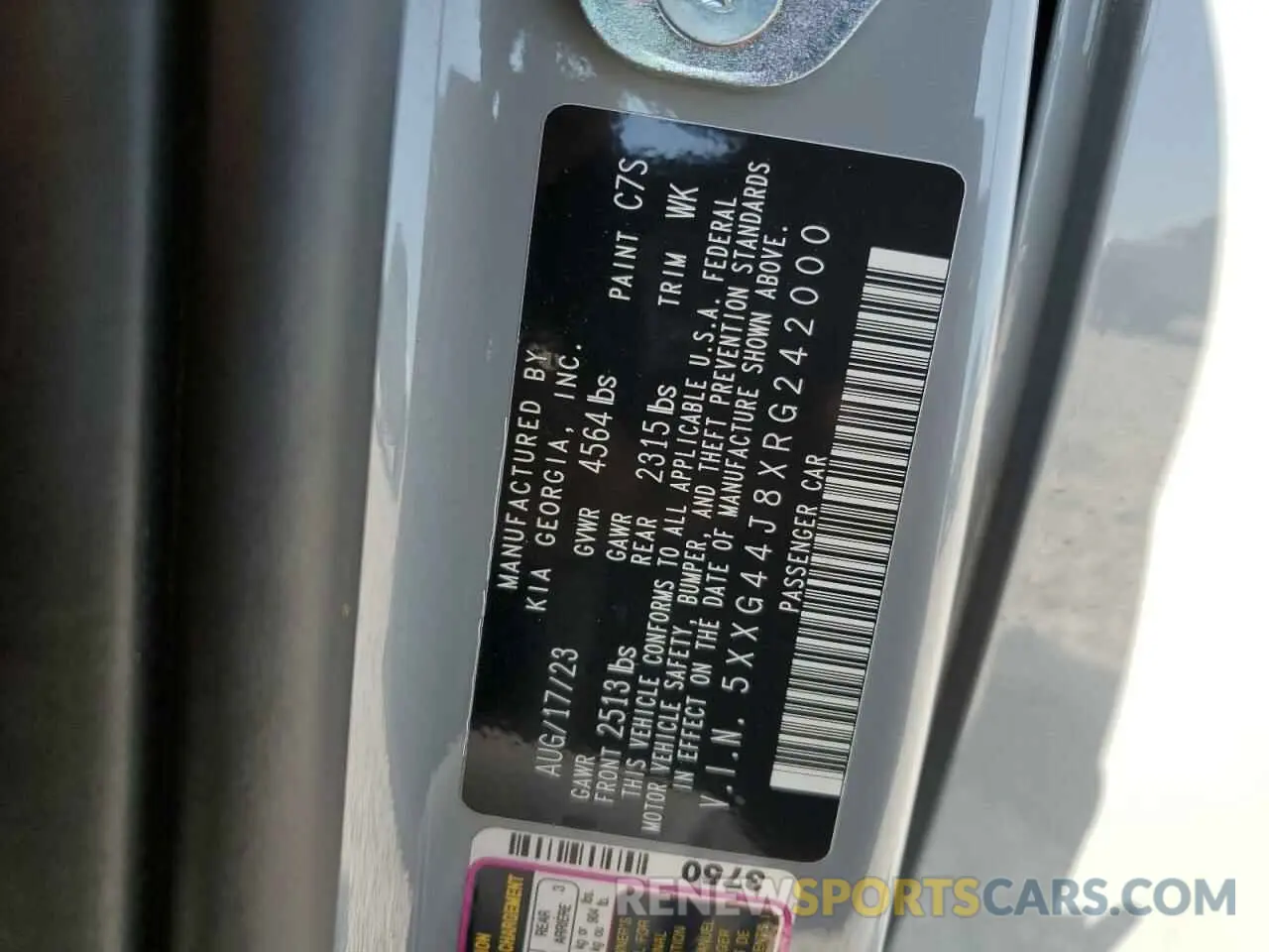 15 fotografías del automóvil dañado 5XXG44J8XRG242000 KIA K5 2024