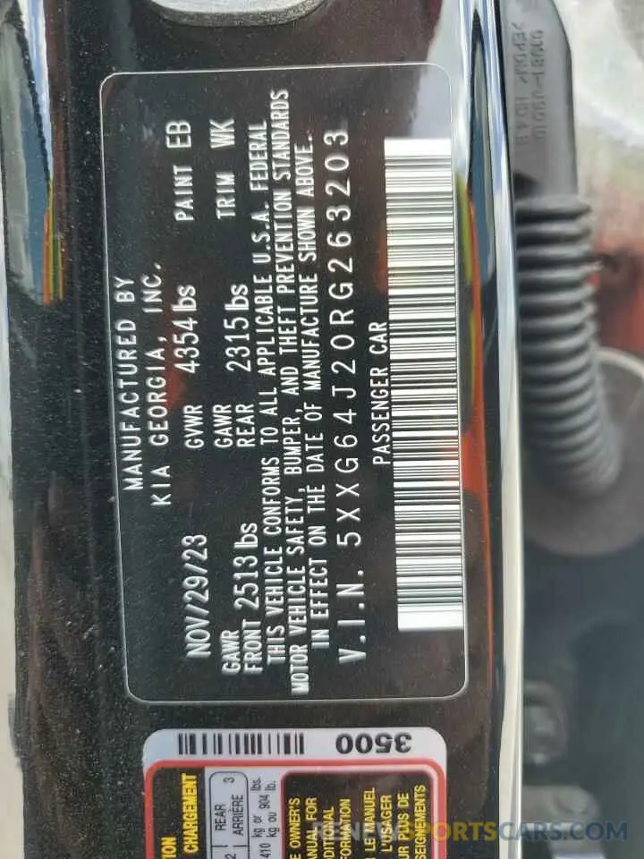 14 fotografías del automóvil dañado 5XXG64J20RG263203 KIA K5 2024