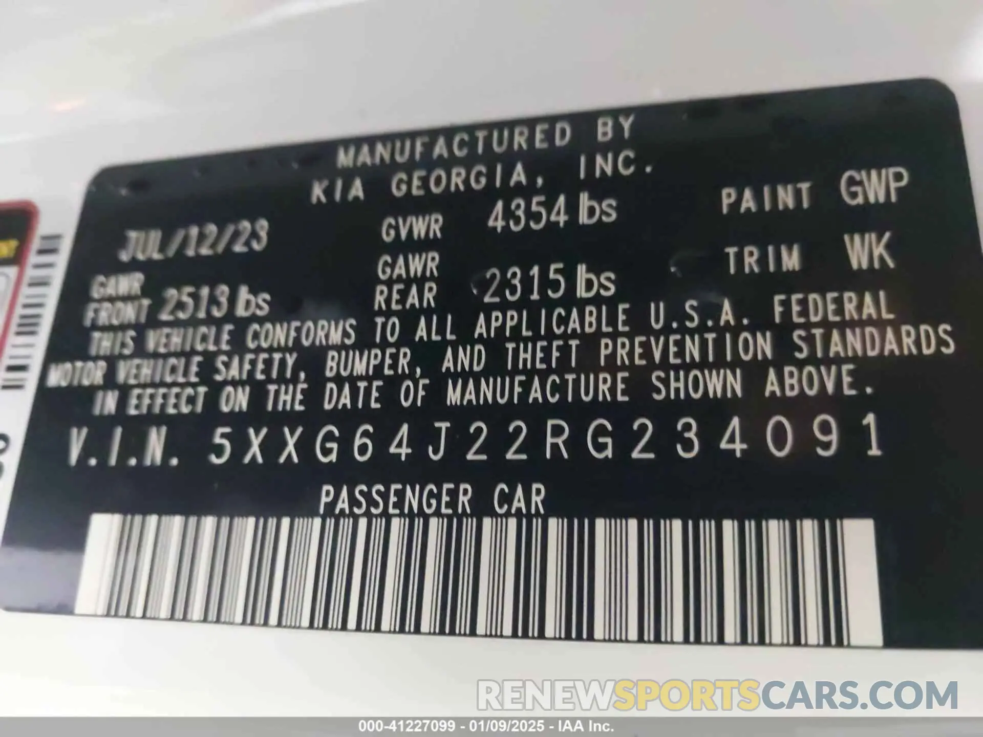 9 fotografías del automóvil dañado 5XXG64J22RG234091 KIA K5 2024