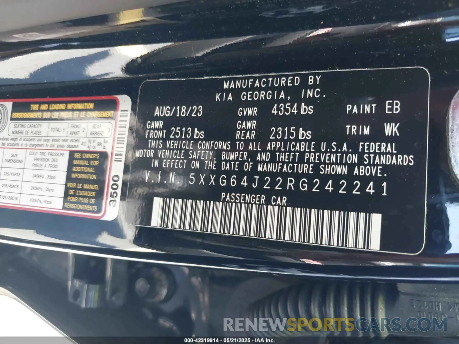 9 fotografías del automóvil dañado 5XXG64J22RG242241 KIA K5 2024