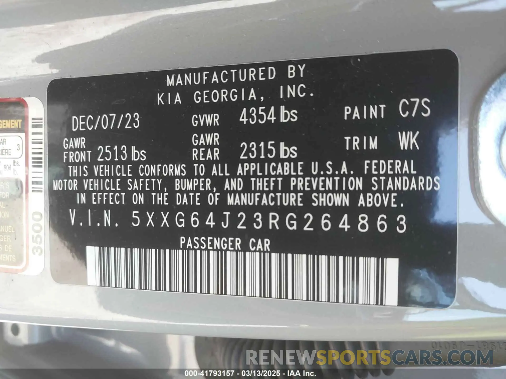 9 fotografías del automóvil dañado 5XXG64J23RG264863 KIA K5 2024