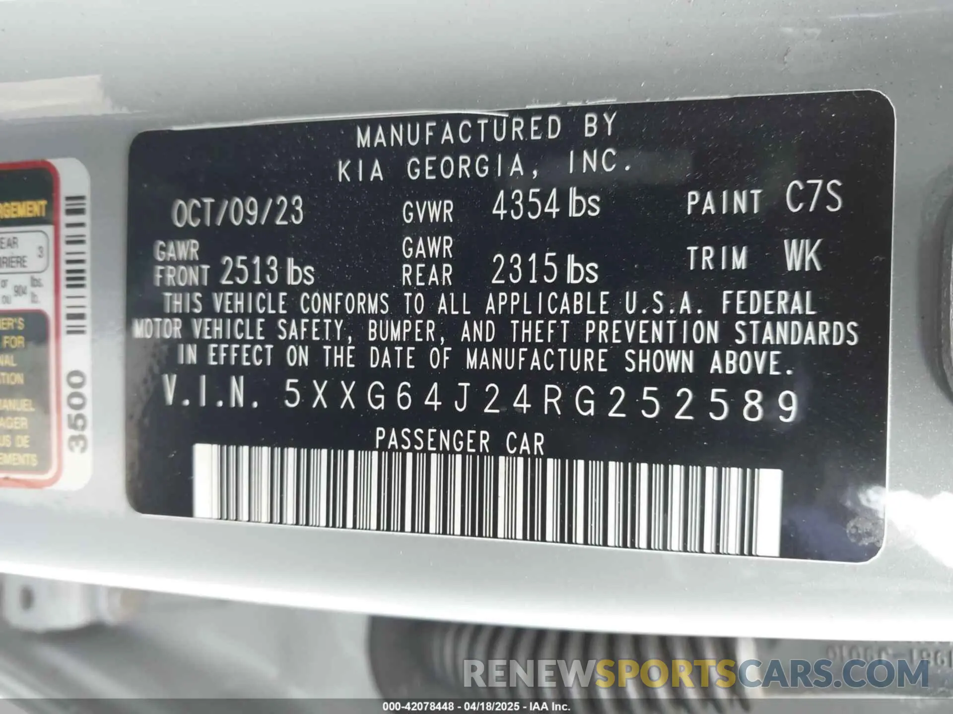 9 fotografías del automóvil dañado 5XXG64J24RG252589 KIA K5 2024