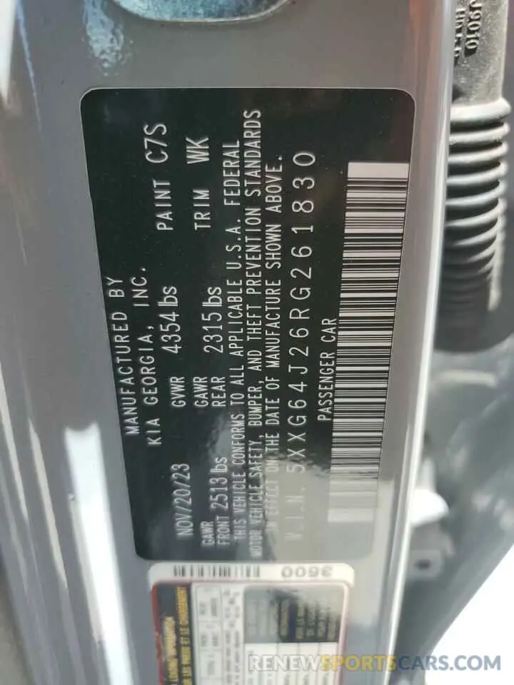13 fotografías del automóvil dañado 5XXG64J26RG261830 KIA K5 2024