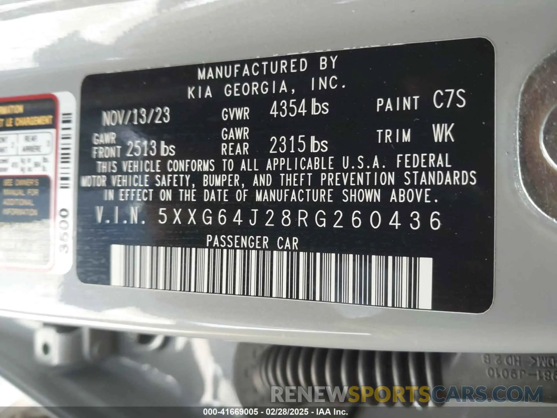9 fotografías del automóvil dañado 5XXG64J28RG260436 KIA K5 2024