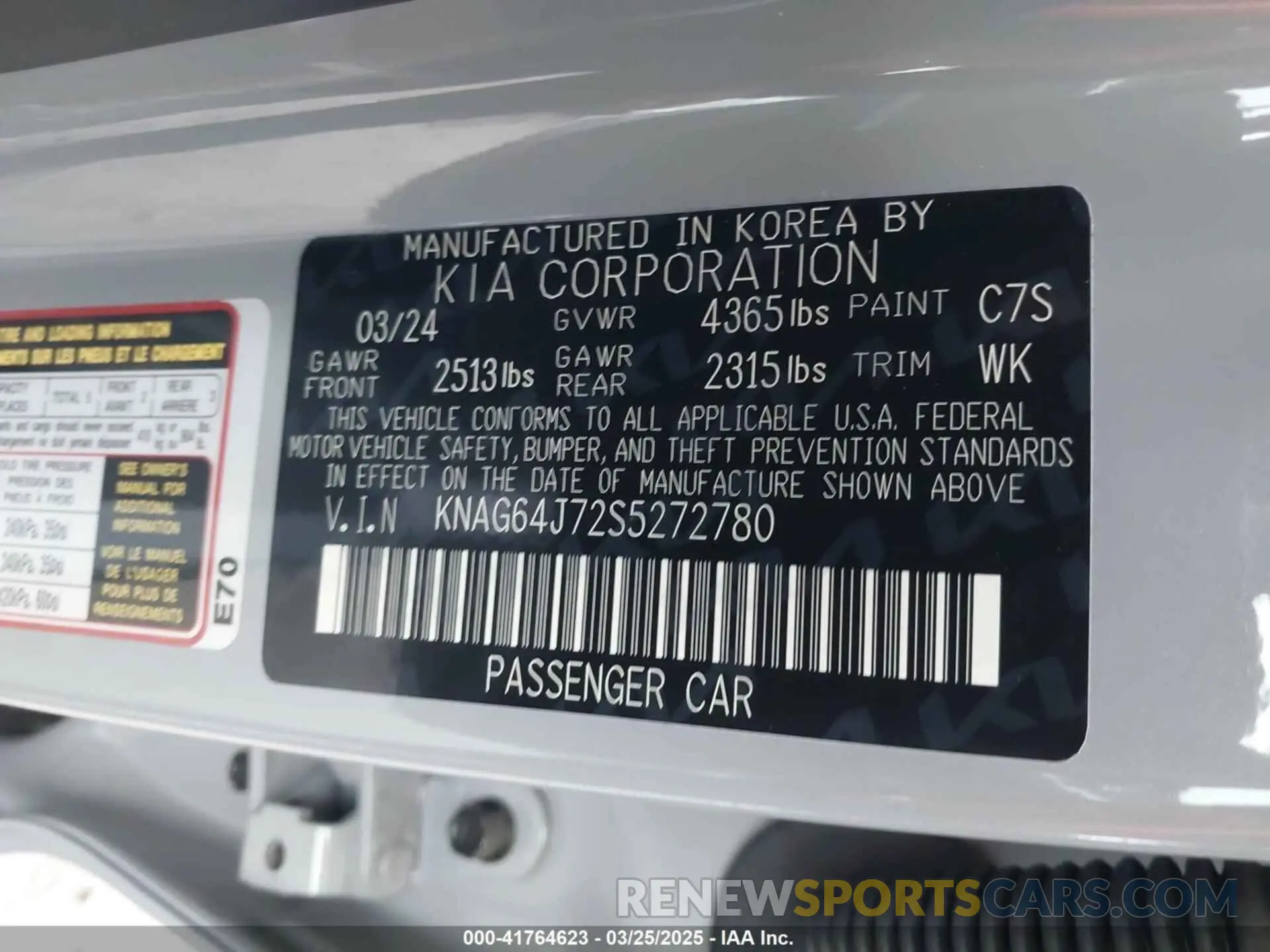 9 fotografías del automóvil dañado KNAG64J72S5272780 KIA K5 2025