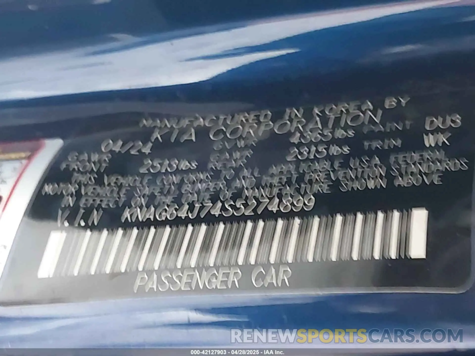 9 fotografías del automóvil dañado KNAG64J74S5274899 KIA K5 2025