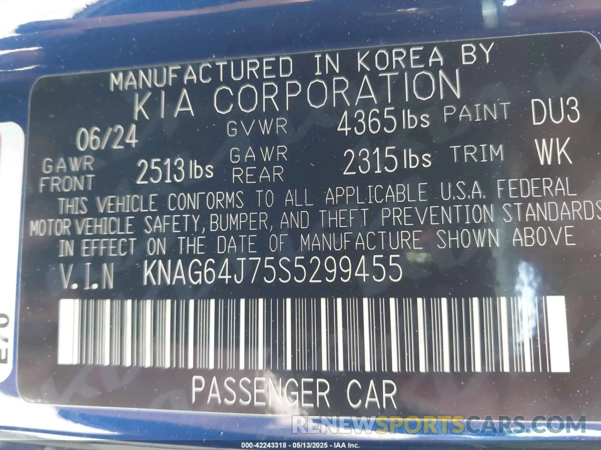 9 fotografías del automóvil dañado KNAG64J75S5299455 KIA K5 2025