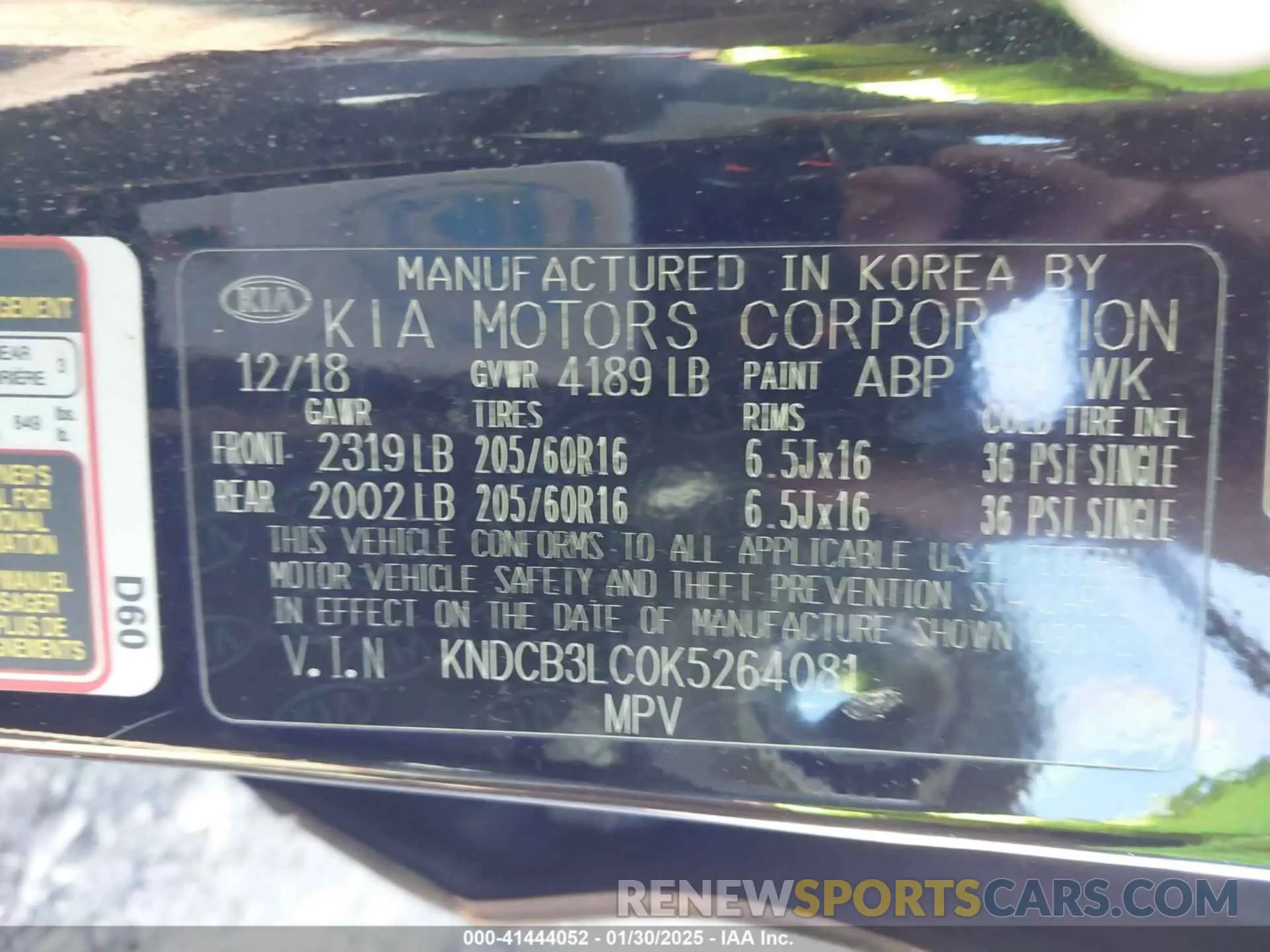 9 fotografías del automóvil dañado KNDCB3LC0K5264081 KIA NIRO 2019
