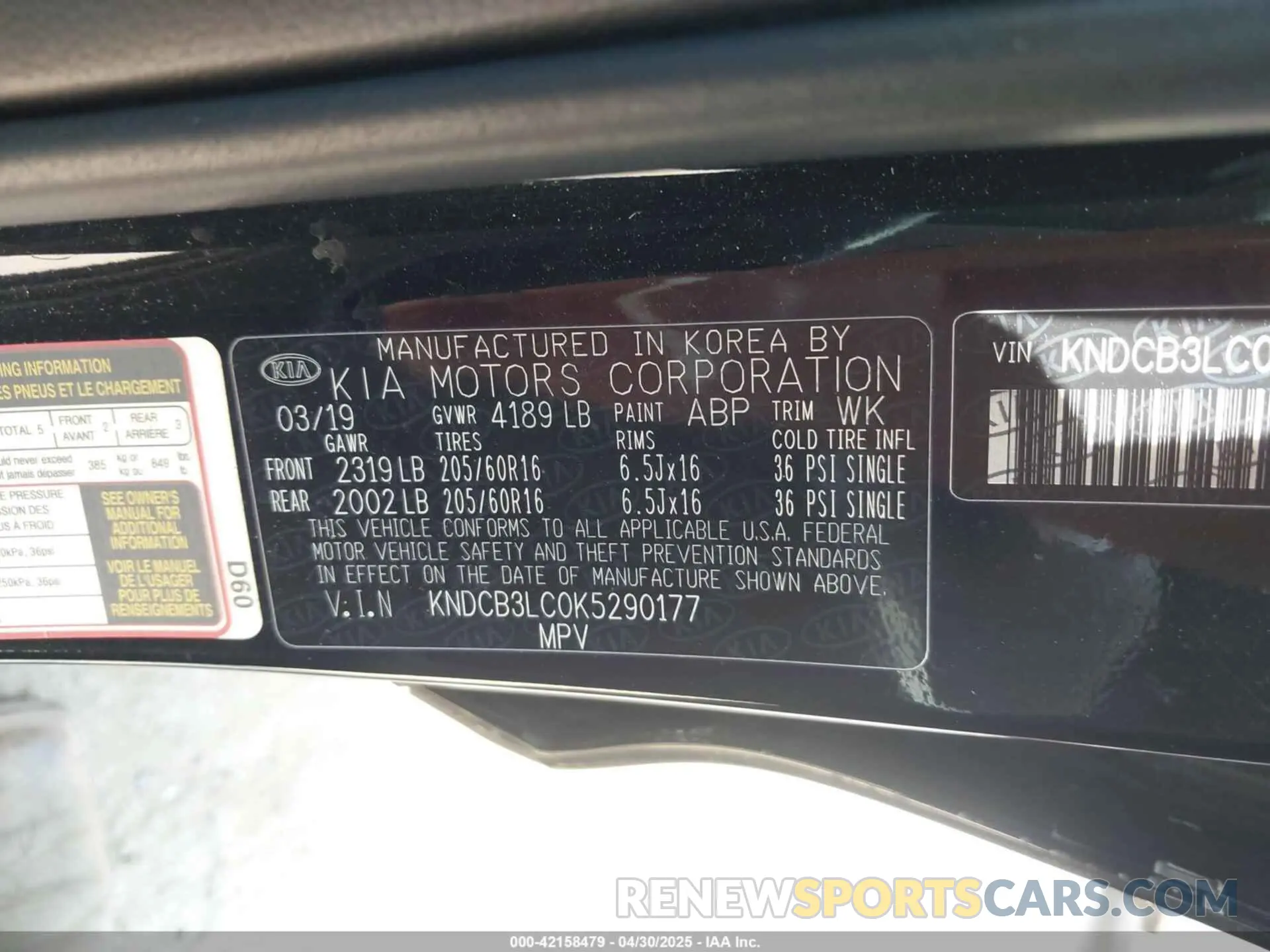 9 fotografías del automóvil dañado KNDCB3LC0K5290177 KIA NIRO 2019