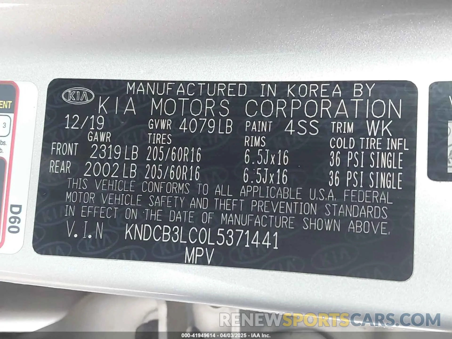 9 fotografías del automóvil dañado KNDCB3LC0L5371441 KIA NIRO 2020