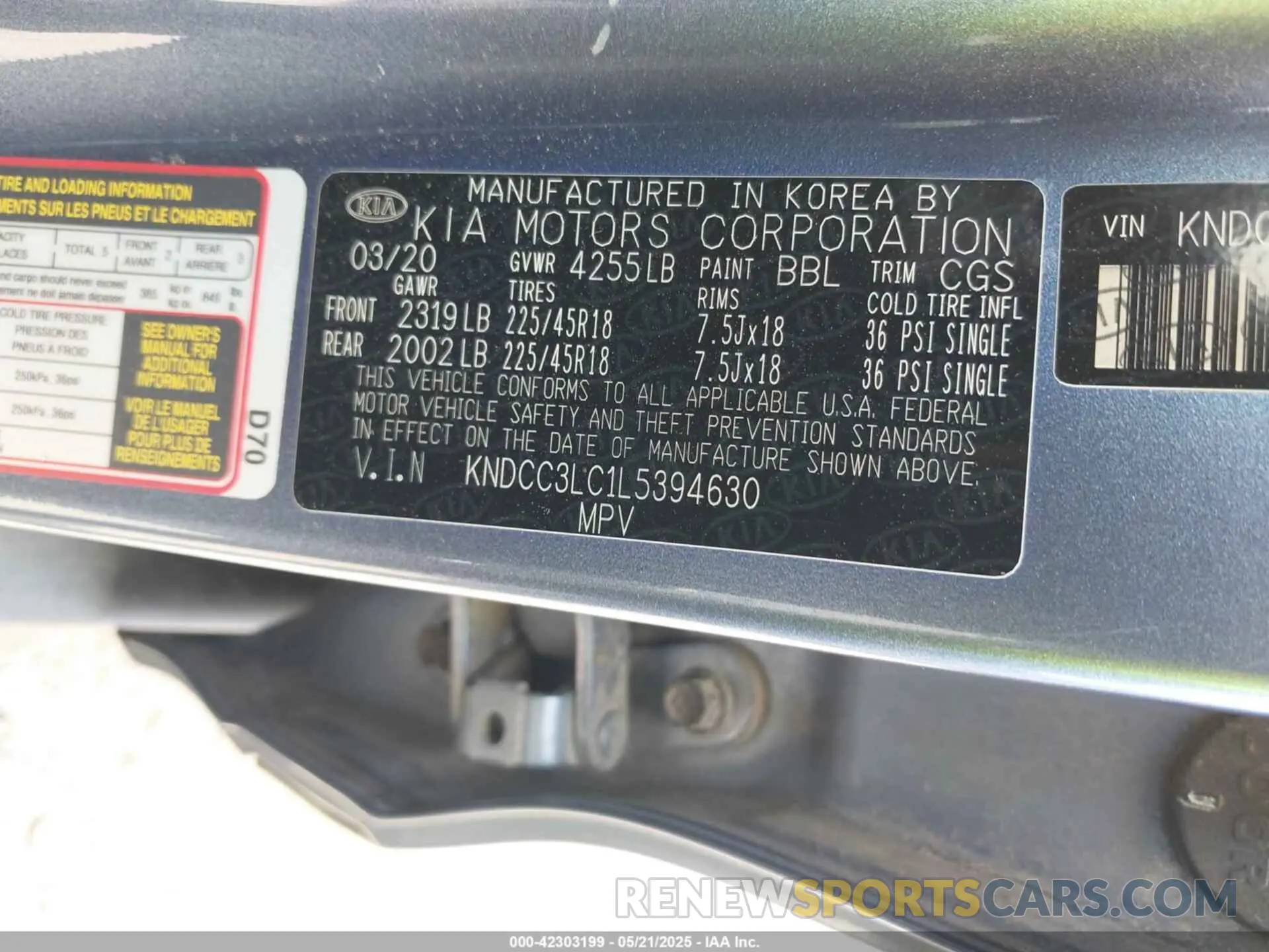 9 fotografías del automóvil dañado KNDCC3LC1L5394630 KIA NIRO 2020