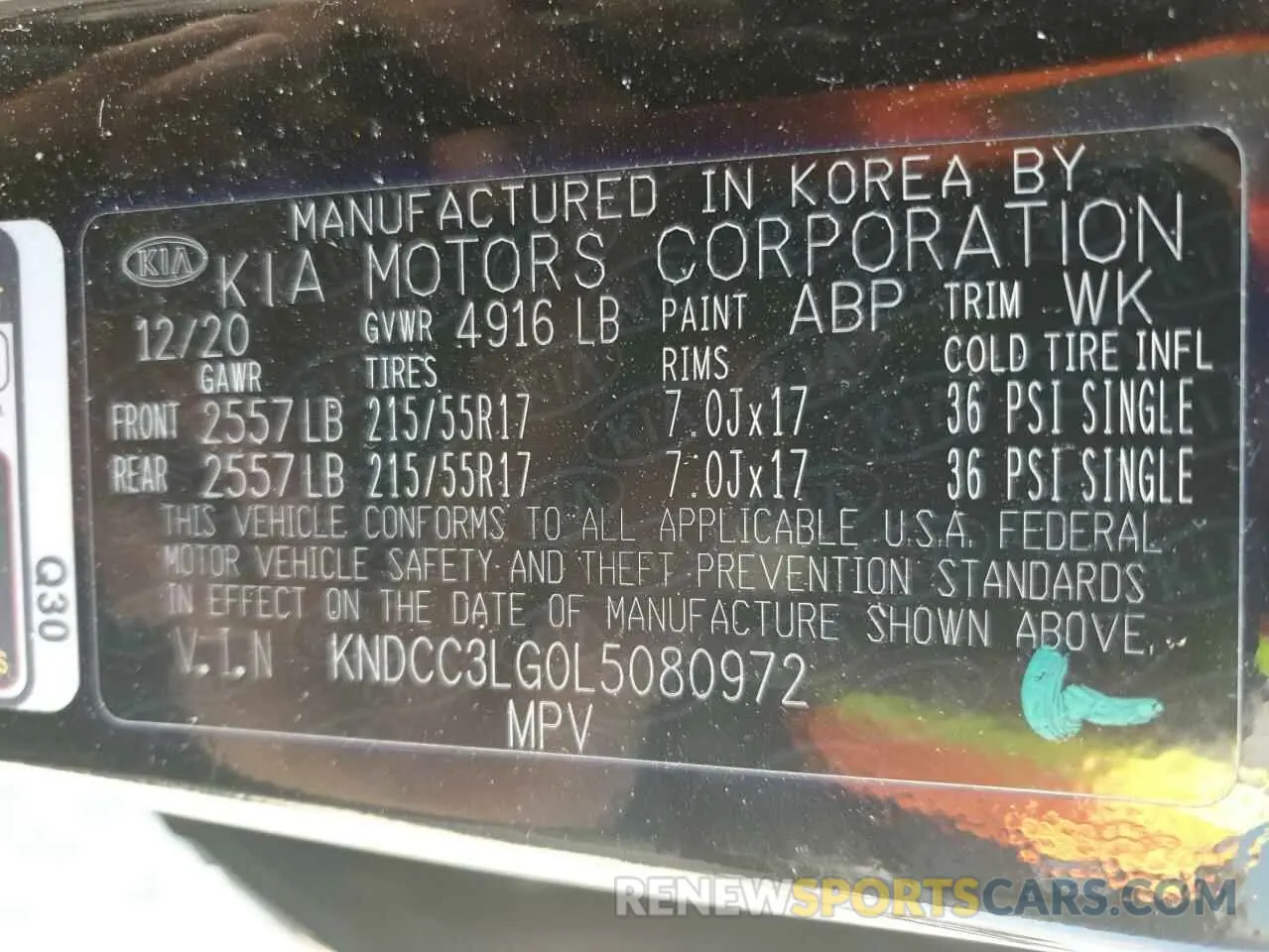 13 fotografías del automóvil dañado KNDCC3LG0L5080972 KIA NIRO 2020