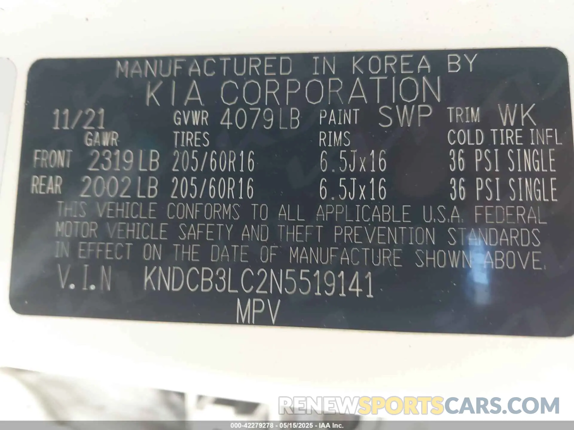 9 fotografías del automóvil dañado KNDCB3LC2N5519141 KIA NIRO 2022