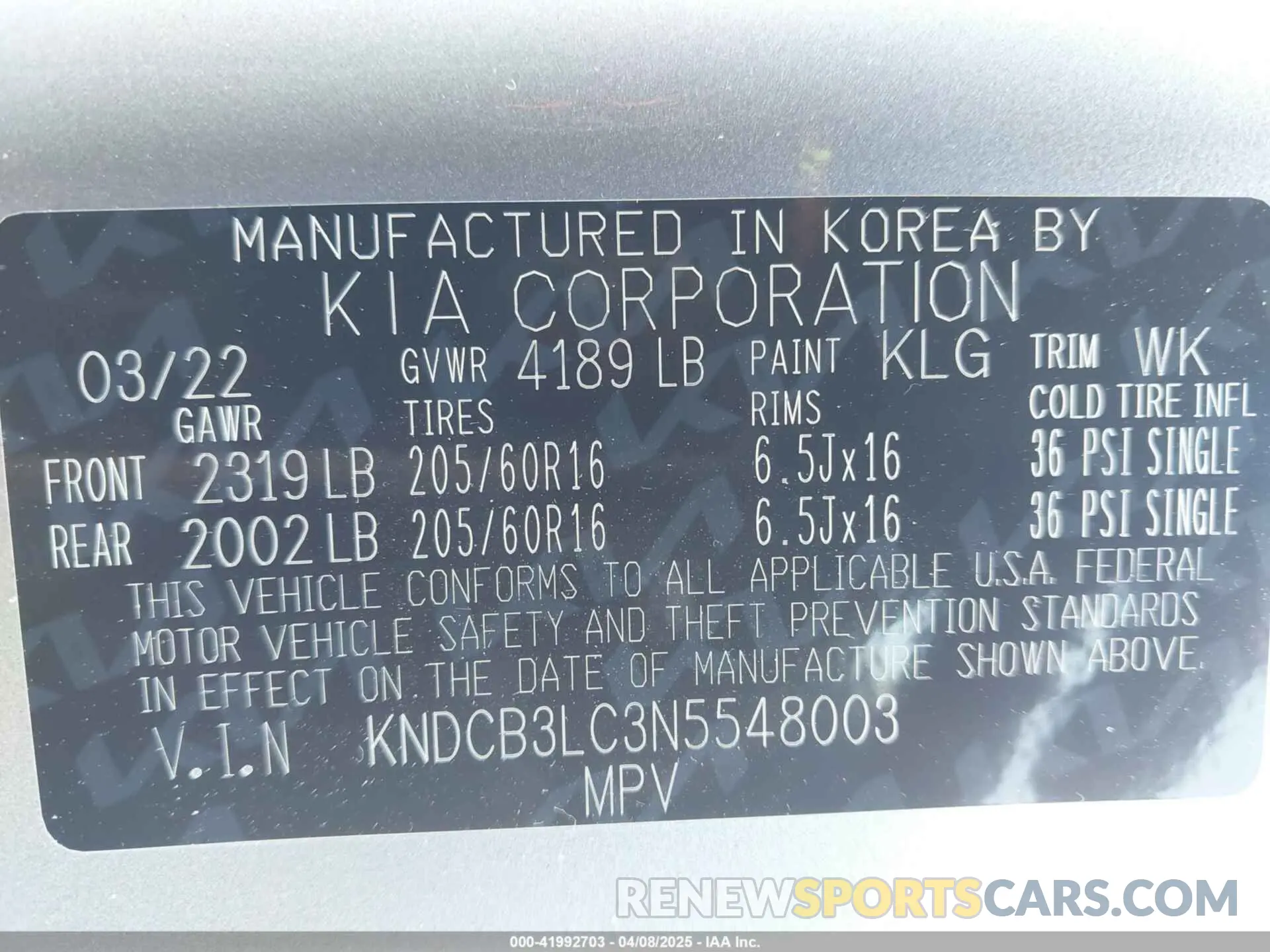 9 fotografías del automóvil dañado KNDCB3LC3N5548003 KIA NIRO 2022