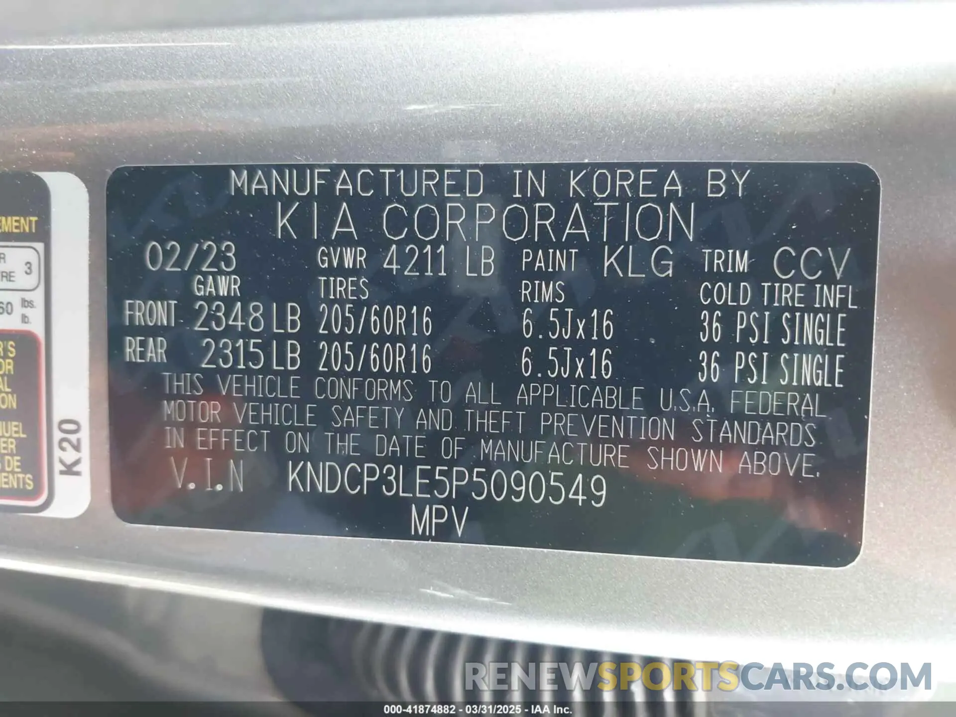9 fotografías del automóvil dañado KNDCP3LE5P5090549 KIA NIRO 2023