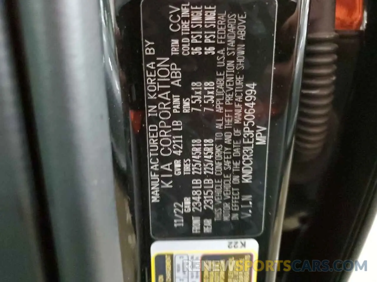 13 fotografías del automóvil dañado KNDCR3LE3P5064994 KIA NIRO 2023