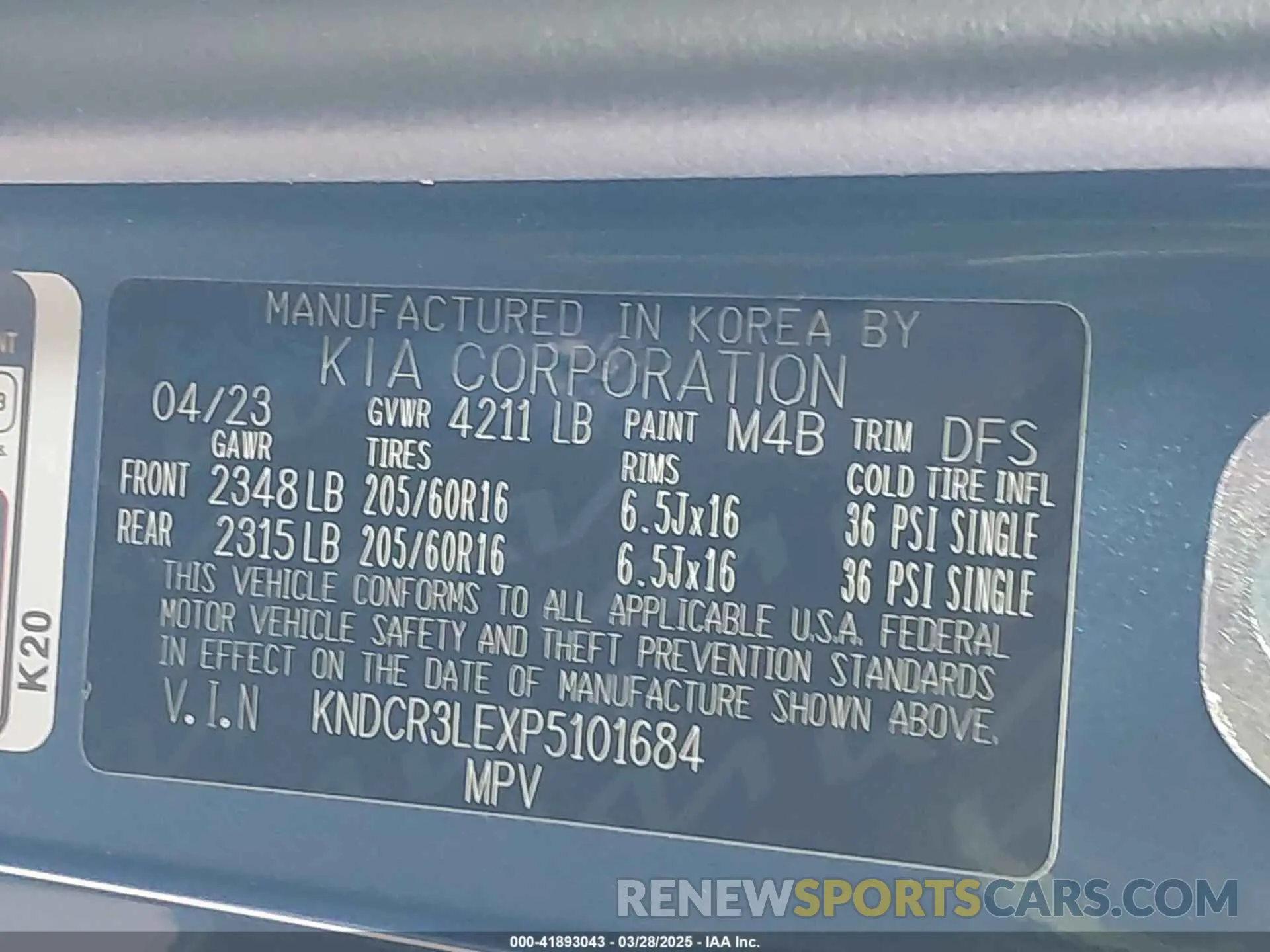 9 fotografías del automóvil dañado KNDCR3LEXP5101684 KIA NIRO 2023