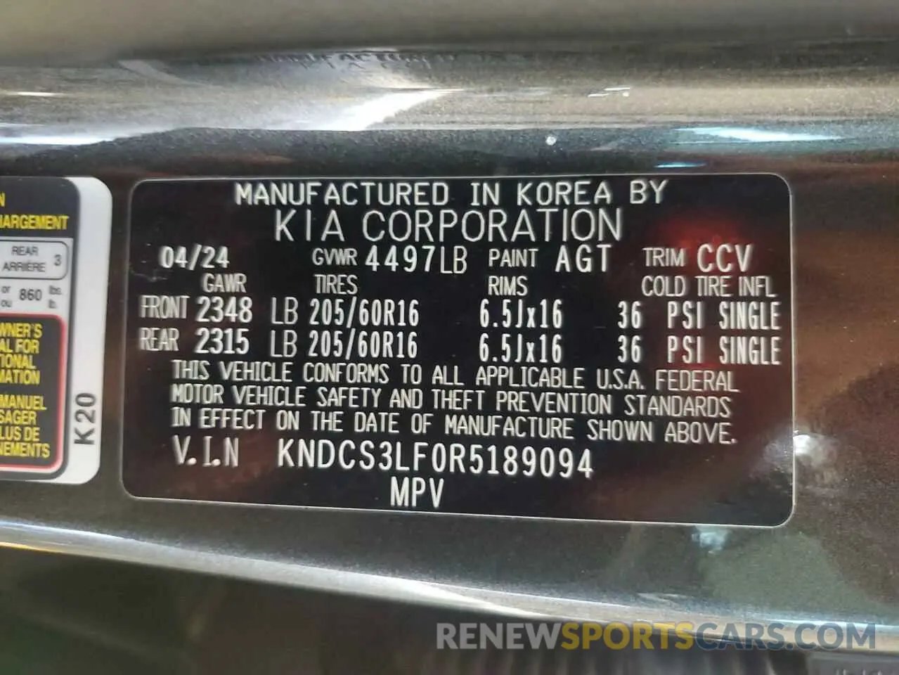 13 fotografías del automóvil dañado KNDCS3LF0R5189094 KIA NIRO 2024