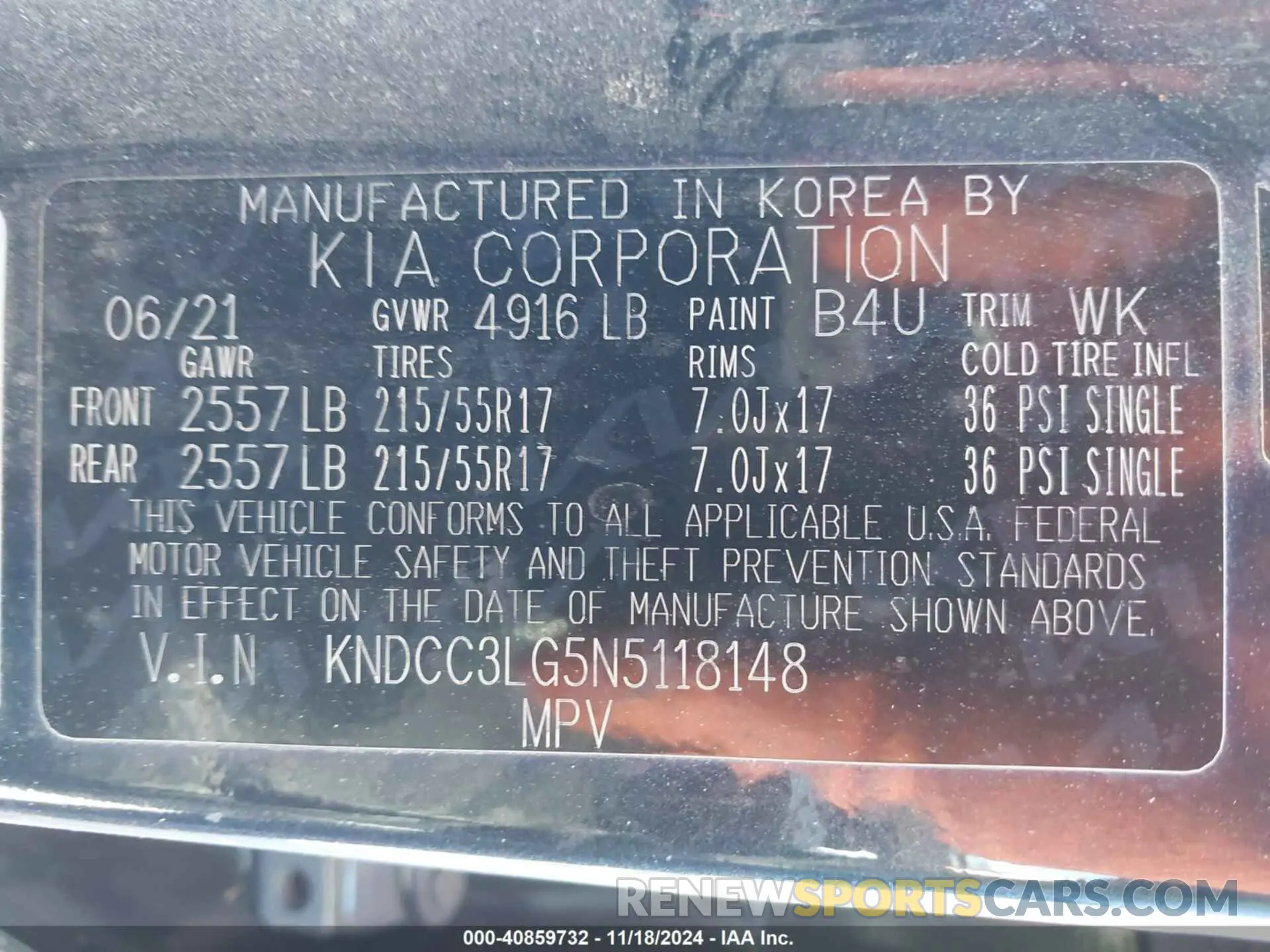 9 fotografías del automóvil dañado KNDCC3LG5N5118148 KIA NIRO EV 2022