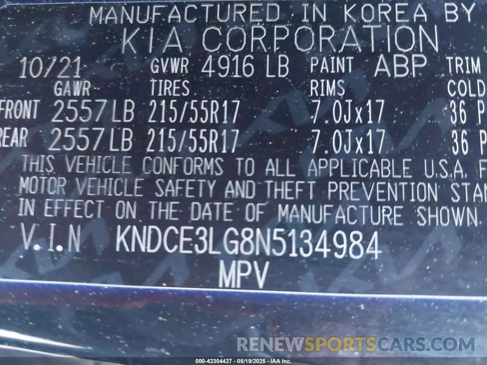 9 fotografías del automóvil dañado KNDCE3LG8N5134984 KIA NIRO EV 2022