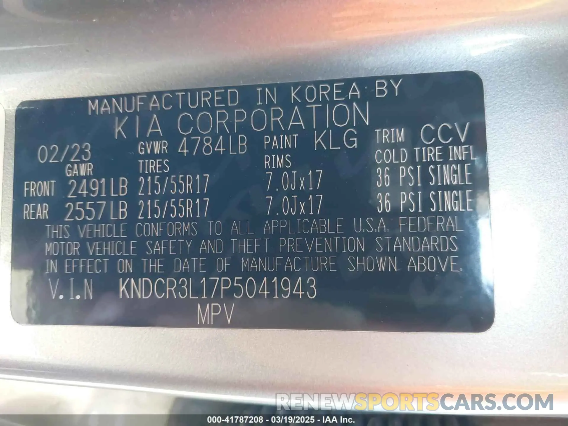 9 fotografías del automóvil dañado KNDCR3L17P5041943 KIA NIRO EV 2023