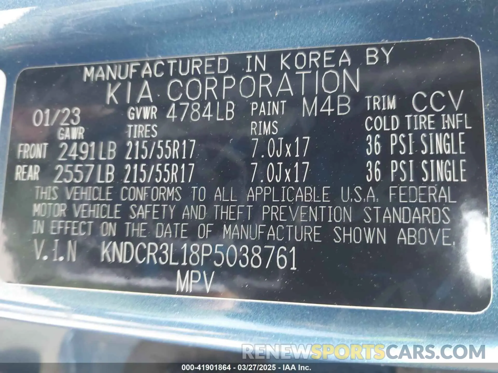 9 fotografías del automóvil dañado KNDCR3L18P5038761 KIA NIRO EV 2023