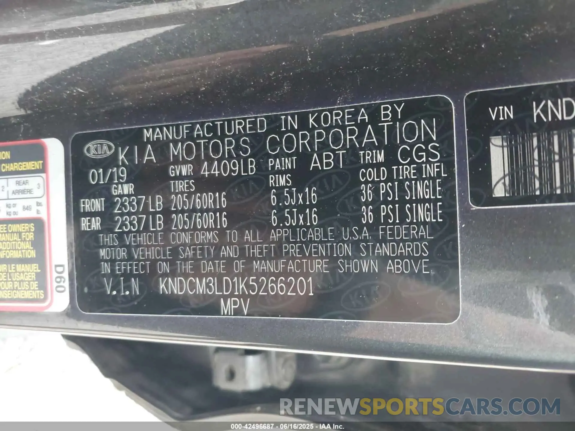 9 fotografías del automóvil dañado KNDCM3LD1K5266201 KIA NIRO PLUG-IN HYBRID 2019