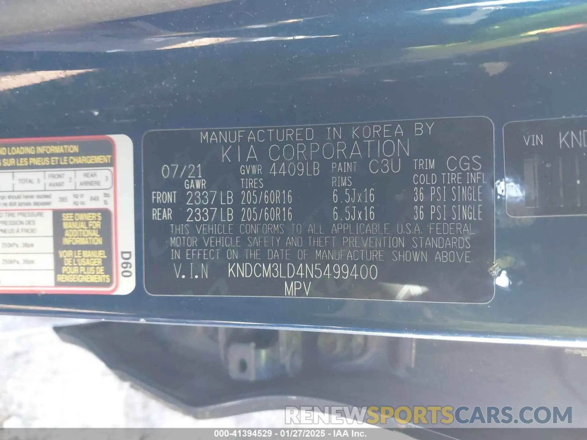 9 fotografías del automóvil dañado KNDCM3LD4N5499400 KIA NIRO PLUG-IN HYBRID 2022