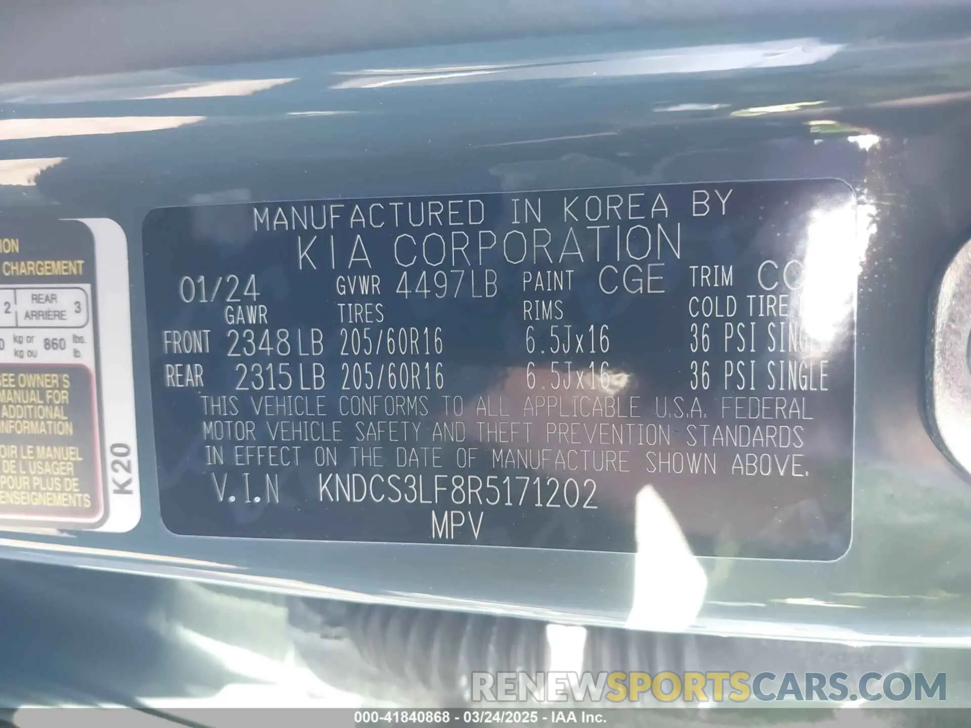 9 fotografías del automóvil dañado KNDCS3LF8R5171202 KIA NIRO PLUG-IN HYBRID 2024