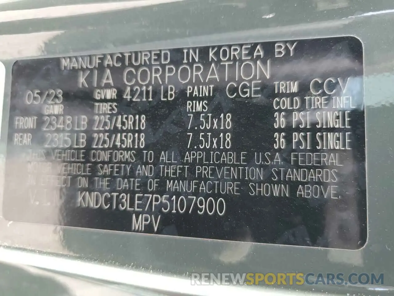 15 fotografías del automóvil dañado KNDCT3LE7P5107900 KIA NIRO SX 2023